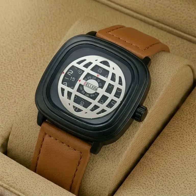 Belleda B8714 Leather Strap Original Watch Brown Color