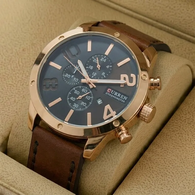 Curren M8243 Men's Watch Brown Leather Strap